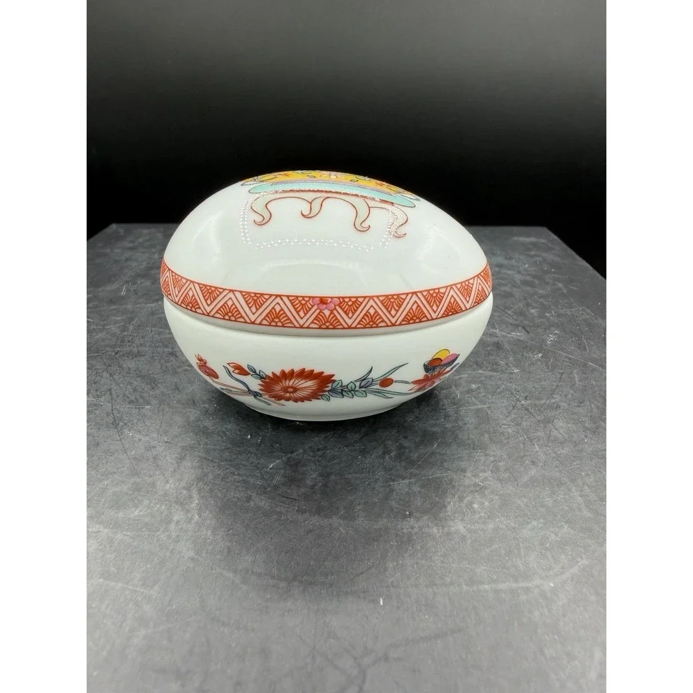 🥚✨ Limoges Fou-Tcheou Egg Shaped Trinket Box 🐣💎